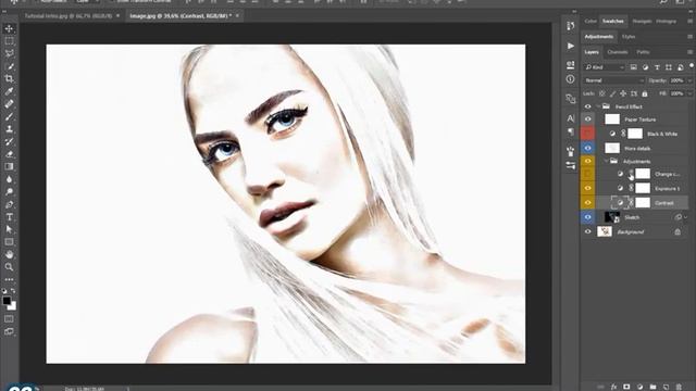 Pencil Photoshop Action - How to use TUTORIAL смотреть онлайн