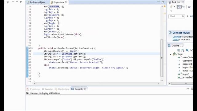 login java program смотреть онлайн