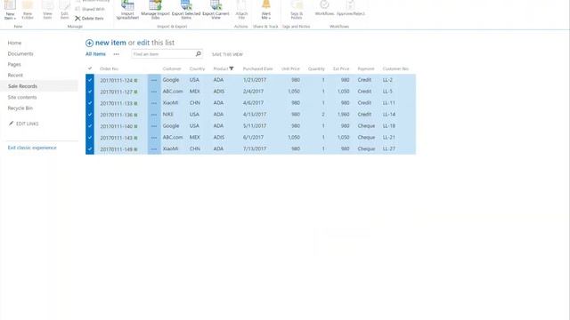 Export selected items from a SharePoint list to Excel смотреть онлайн