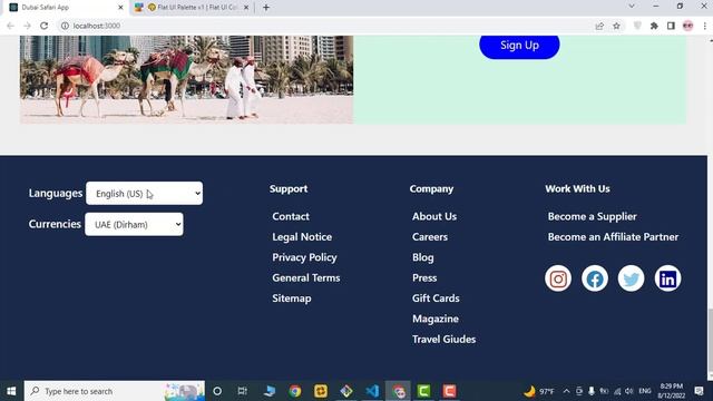 Dubai desert safari application with React JS : #12 - Footer Part2 смотреть онлайн