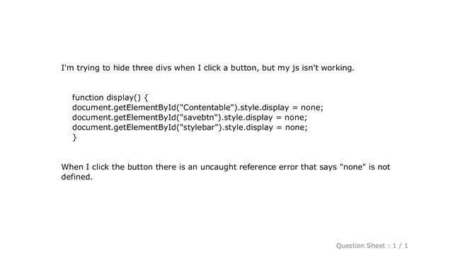 HTML : "document.getElementById(div).style.display = none" not working смотреть онлайн
