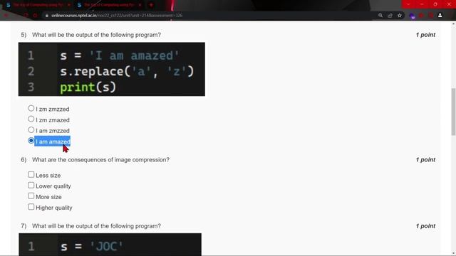 NPTEL The Joy of Computing using Python Week 10 Quiz Assignment Solutions | July 2022 | IIT Ropar смотреть онлайн