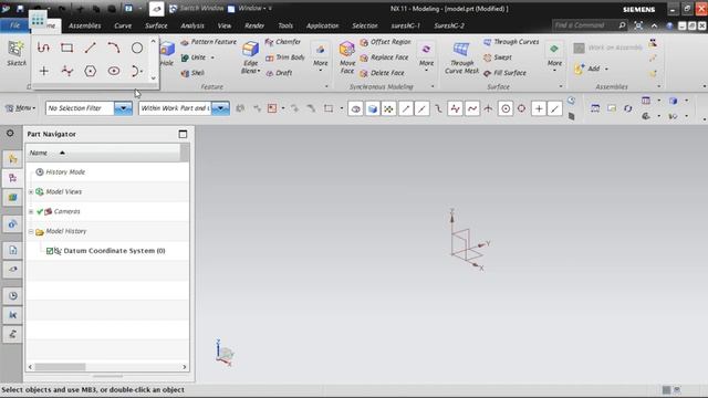 NX CAD Sketch Beginners Tutorial#1| Direct Sketch Vs Sketch in Task Environment (NX12) смотреть онлайн
