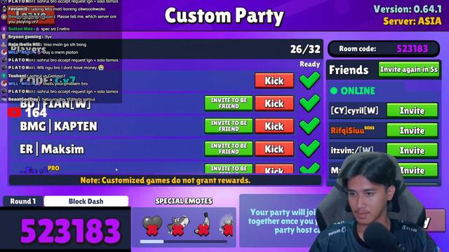 BLOCK DASH WITH SAHRUL RAJUAN LETSGO LETS PLAY! - Stumble Guys #GO400K