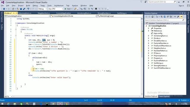 C# Program to Compute Quotient and Remainder without using division(/, %) operator | Interview Poin смотреть онлайн