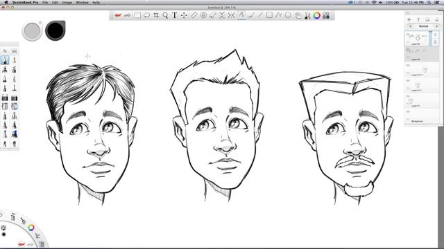 How to Draw Hair - Sketchbook Pro Tutorial - Video Narrated by Robert Marzullo смотреть онлайн