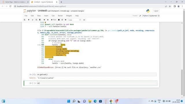 File Not Found Error while importing .csv file in Jupyter NoteBook - Solved смотреть онлайн