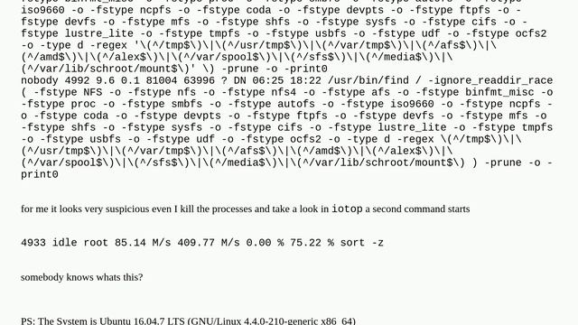 Suspicious "find /" command uses ~90% of Disk IO смотреть онлайн