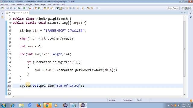 How to get Sum of digits in a string||Rameshsoft смотреть онлайн