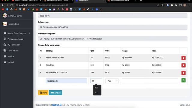 Review : Applikasi berbasis web Surat Jalan , Invoice, Penawaran Sidoku php mysqli смотреть онлайн
