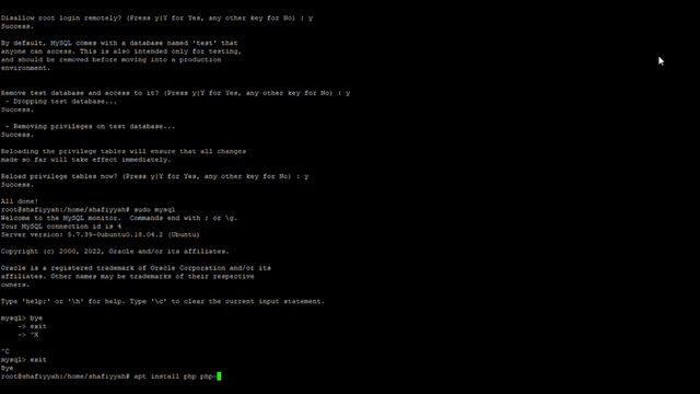 V-24 Installation Database Ubuntu Server Linux 18.04 (Mysql) смотреть онлайн