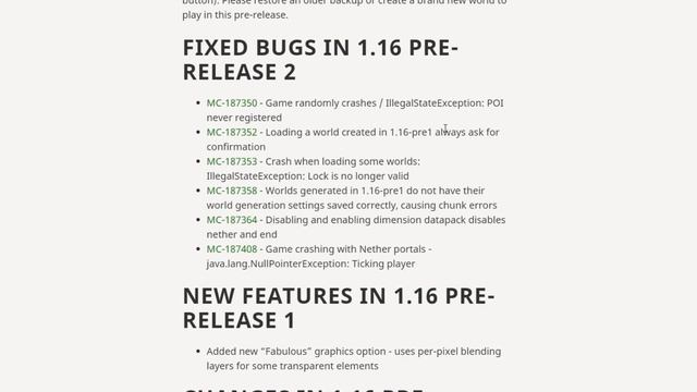Fatal Errors Fixed! - Minecraft 1.16 Pre-Release 2 смотреть онлайн