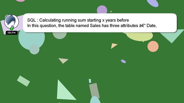 SQL : Calculating running sum starting x years before смотреть онлайн