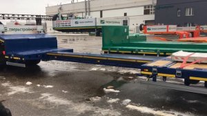 Полуприцеп-трал раздвижной. Процесс раздвижки. Движуч.