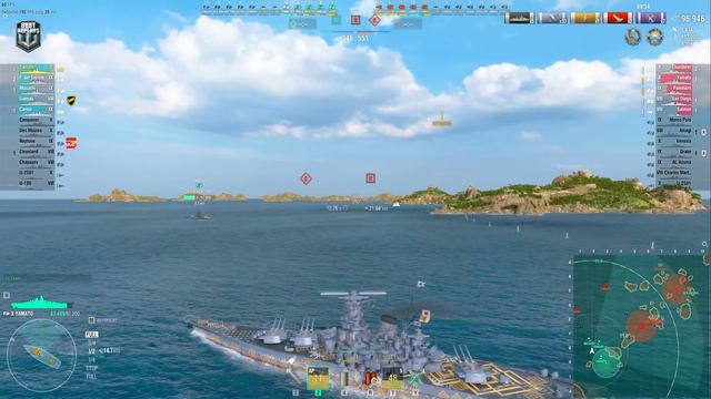 Battleship Yamato: Solo warrior on map The Atlantic - World of Warships смотреть онлайн