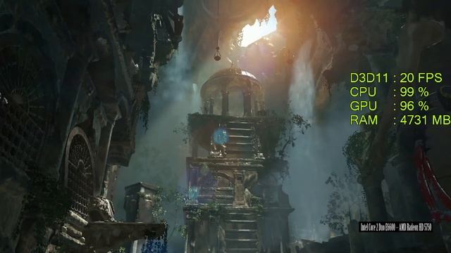 $60 PC + AMD Radeon HD 5750 -- Intel Core 2 Duo E6600 -- Rise of the Tomb Raider Benchmark смотреть онлайн