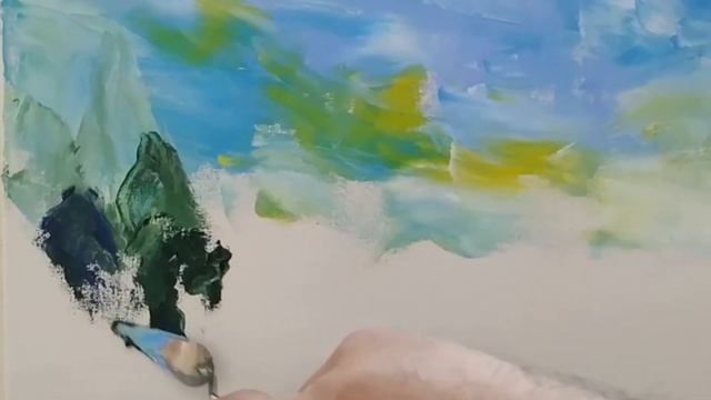 ВИДЕО_УРОК №11 Рисуем горный пейзаж смотреть онлайн