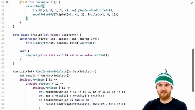 Zero sum triplets in Kotlin смотреть онлайн
