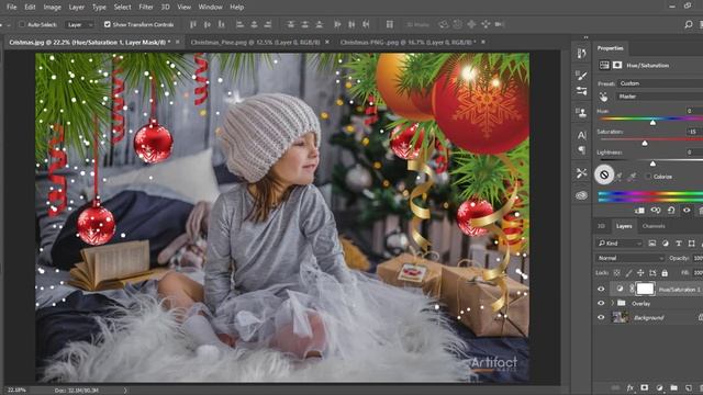 Christmas Photo Edit | Photoshop CC 18 Tutorial смотреть онлайн