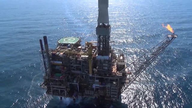 Offshore Oil Platform Drone Video
