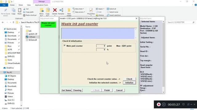 Inkpad Reset for Epson L120 Printer Using Epson Adjustment Program Reset Tool смотреть онлайн