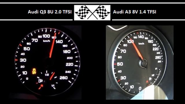 Audi Q3 8U 2.0 TFSI VS. Audi A3 8V 1.4 TFSI - Acceleration 0-100km/h смотреть онлайн