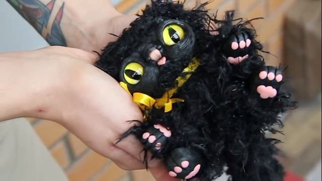 DIY Игрушка кот Хендмейд. Полимерная глина и искусственный мех смотреть онлайн