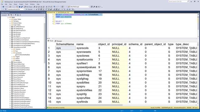 Retrieving a list of SQL Server objects (constraints, tables, views, functions) using sys.objects смотреть онлайн