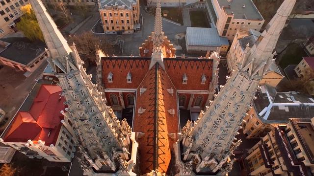 Летаем по Киеву. Николаевский костёл. смотреть онлайн