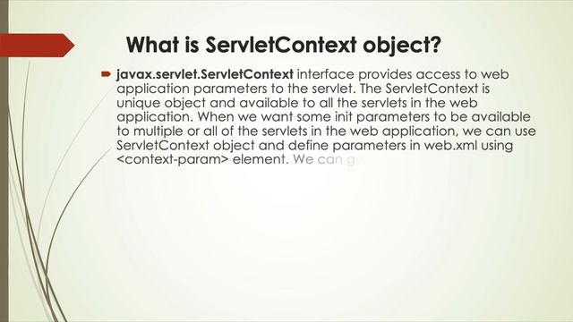Servlet Context object смотреть онлайн