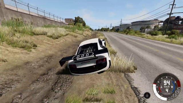 BeamNG.drive - Audi R8 LMS 2012 - Car Show Test Drive Crash . 4K 60fps. смотреть онлайн