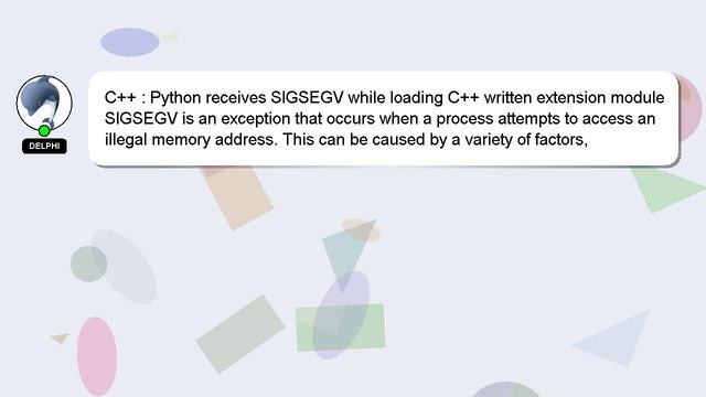 C++ : Python receives SIGSEGV while loading C++ written extension module смотреть онлайн