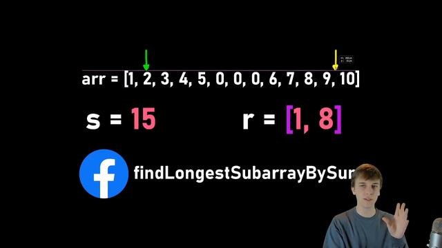 Facebook Coding Interview Question - findLongestSubarrayBySum смотреть онлайн