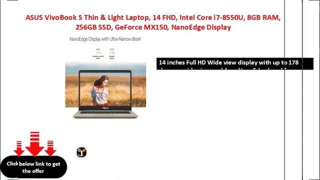 ASUS VivoBook S Thin & Light Laptop, 14 FHD, Intel Core i7-8550U смотреть онлайн