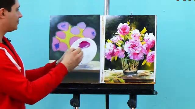 Рисуем легко пионы Виталий Ткаченко