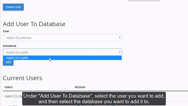 How to Assign a User to a MySQL Database in cPanel смотреть онлайн