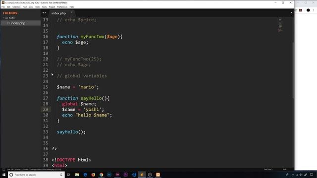 PHP Tutorial (& MySQL) #14 - Variable Scope смотреть онлайн