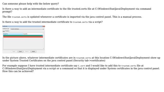 How to add an intermediate certificate to existing file trusted.certs? смотреть онлайн