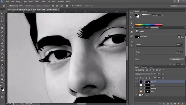 How to Make Vector Art in Photoshop for the begginer !! смотреть онлайн