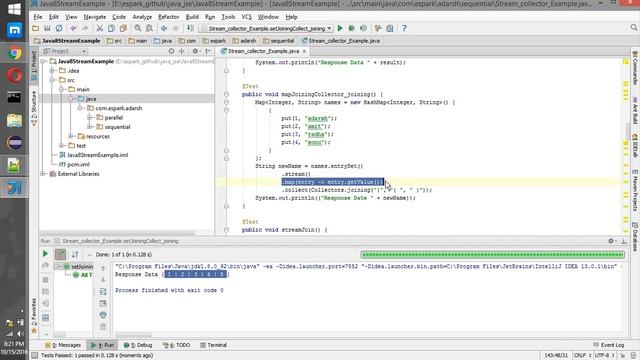 ESpark Adarsh Java8 8_Stream_collector_(joining() List Set Map)Example смотреть онлайн