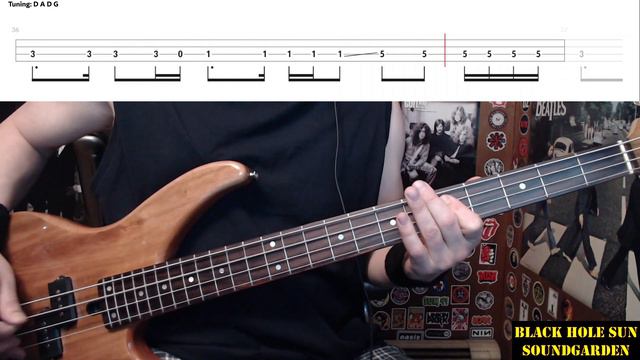 Black Hole Sun by Soundgarden - Bass Cover with Tabs Play-Along смотреть онлайн