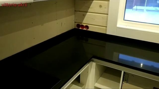 Монтаж столешницы из кварца. смотреть онлайн