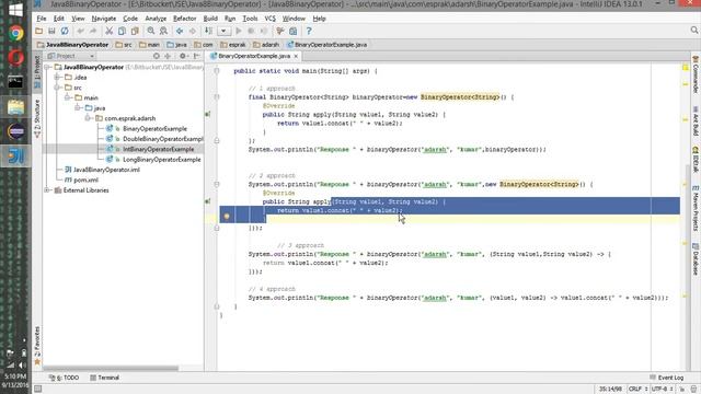 ESpark Adarsh Java8 BinaryOperatorExample смотреть онлайн