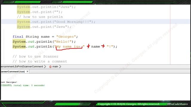 [ JAVA ] How to use print , println and Scanner. And how to write a comment. смотреть онлайн
