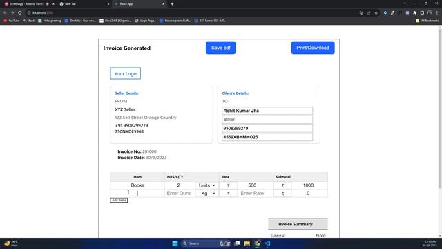 "Creating a Dynamic Invoice Generator Web Application with React" смотреть онлайн