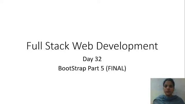 Full Stack Web Development-Day32 - BootStrap (Part 5) смотреть онлайн