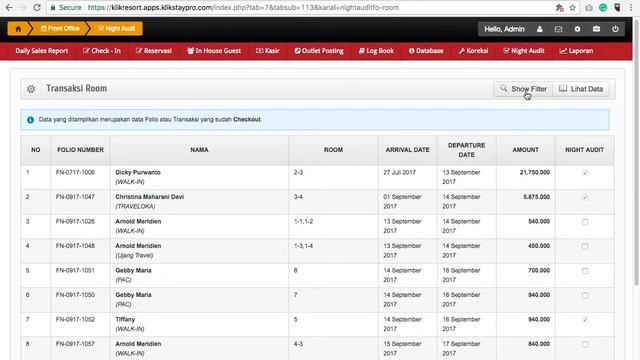Tutorial Aplikasi KlikStayPro - Front Office - Night Audit смотреть онлайн