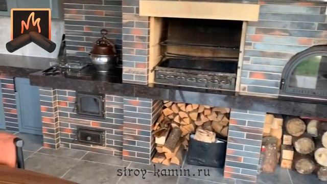 Большое авторское барбекю под дальнейшую отделку клинкерным кирпичом от компании Строй-Камин смотреть онлайн