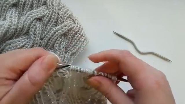 Вяжем патентный узор спицами# вяжем шарф смотреть онлайн