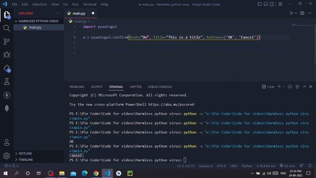 How to make a harmless python virus | Pie Coder | pie coder смотреть онлайн